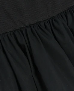 Petite black bandeau prom midi dress