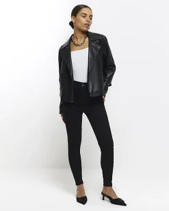 Petite black bum sculpt skinny jeans