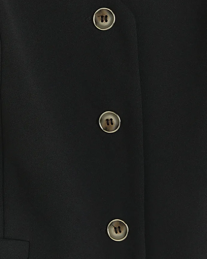 Petite black button up waistcoat