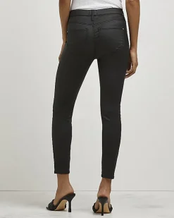 Petite black coated Molly skinny jeans