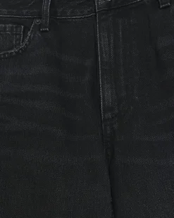 Petite black high waisted straight leg jeans