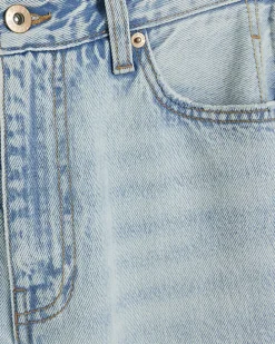 Petite blue high waisted straight jeans