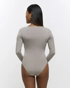 Petite Brown Clean Square Neck Body