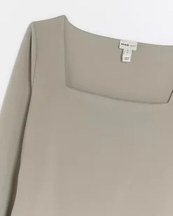 Petite Brown Clean Square Neck Body