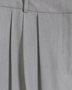 Petite grey side stripe wide leg trousers