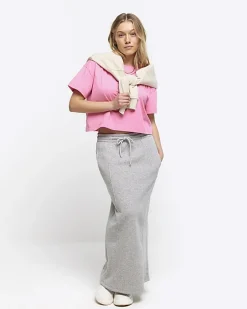Petite pink boxy t-shirt