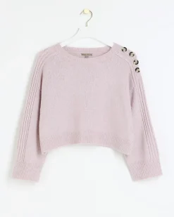 Petite pink crop jumper