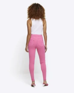 Pink high waisted bum sculpt jeggings