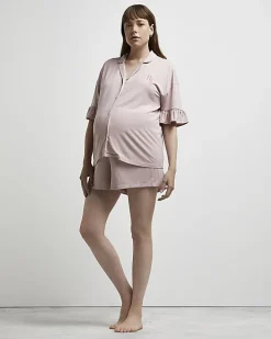 Pink maternity pyjama set