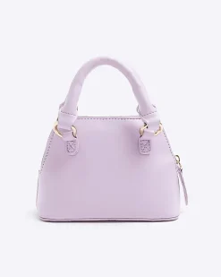 Pink quilted heart mini tote bag