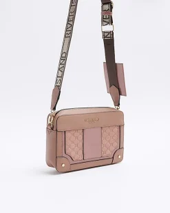 Pink RI monogram boxy cross body bag