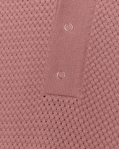 Pink slim fit textured knit polo