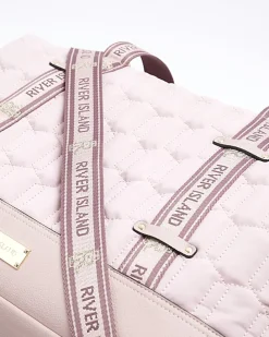 Pink soft quilted travel bag