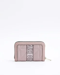 Pink soft quilted webbing purse