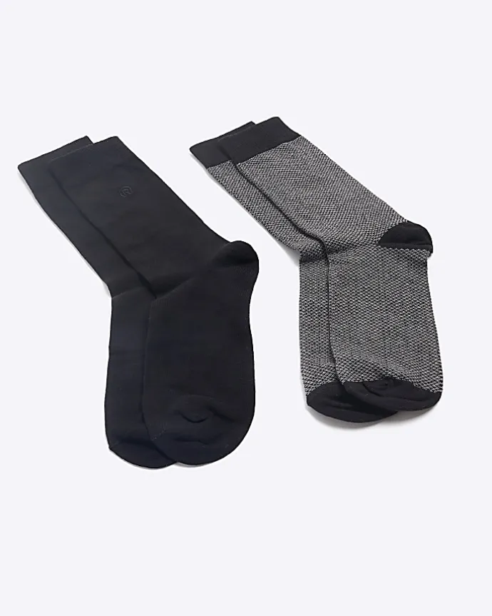 5PK Black ankle socks