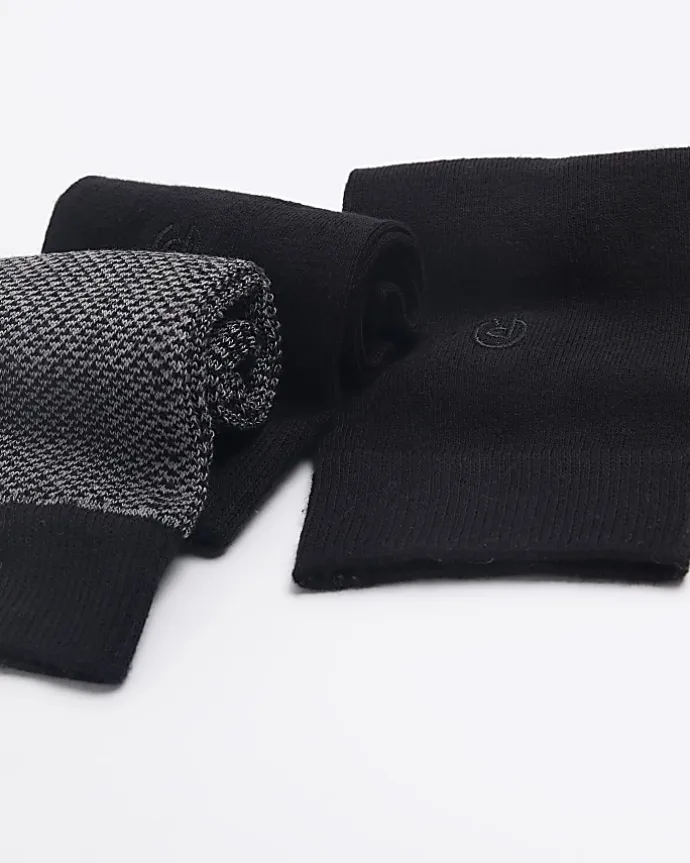 5PK Black ankle socks