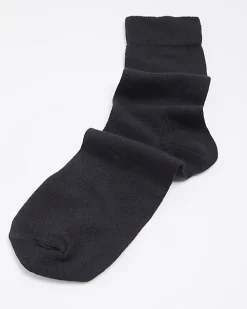 5PK Black plain ankle socks