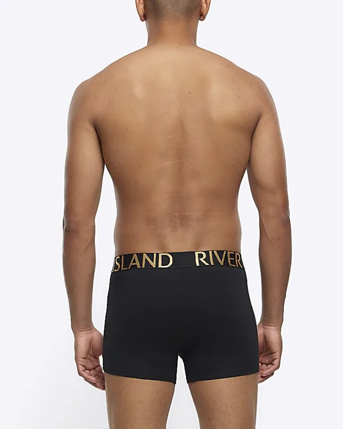 4PK Black RI cotton stretch trunks