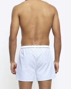 3PK blue check boxer shorts