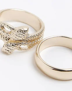 2PK gold colour snake ring