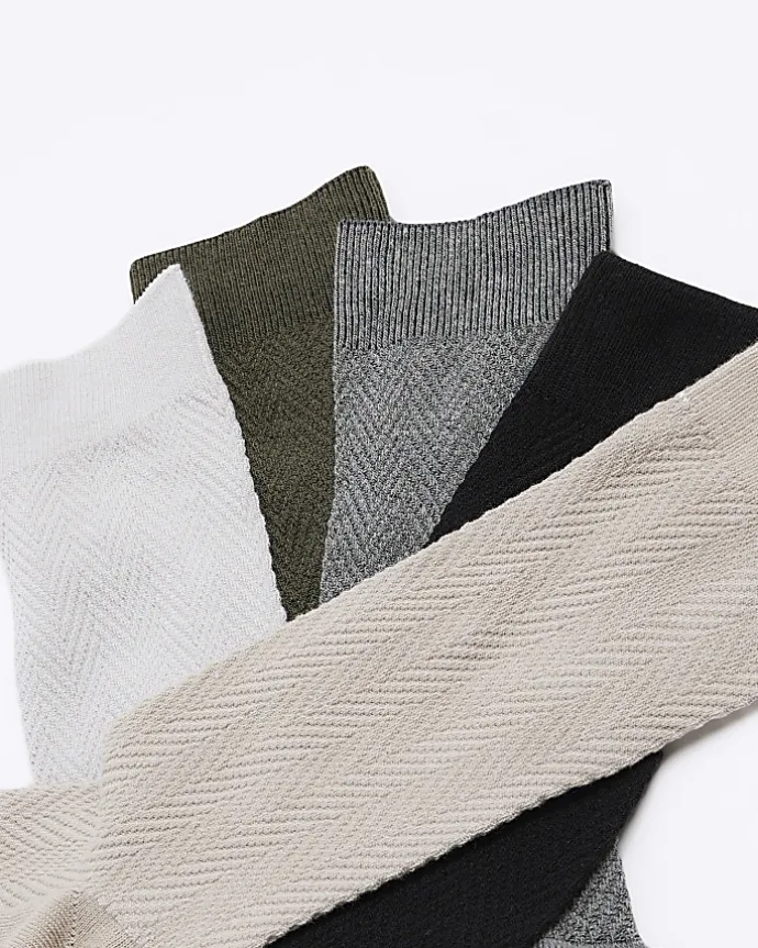 5PK Khaki ankle socks