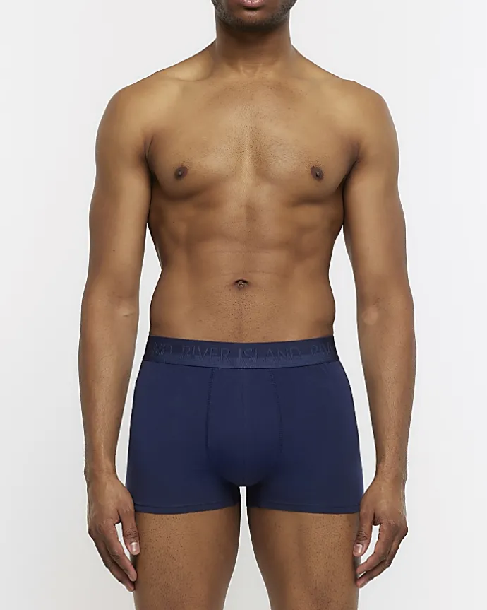 4PK Navy Cotton Stretch RI trunks