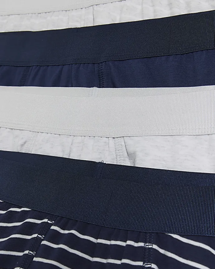 4PK Navy stripe Cotton Stretch trunks