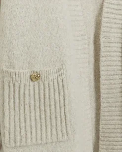 Plus beige knit cardigan
