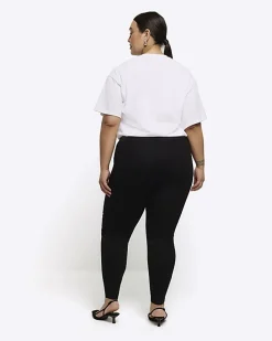 Plus black faux leather leggings