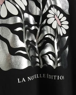 Plus black graphic foil t-shirt