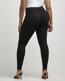 Plus black high waist skinny jeans