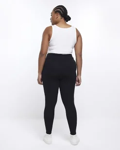 Plus black high waisted leggings