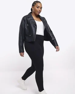 Plus black high waisted leggings