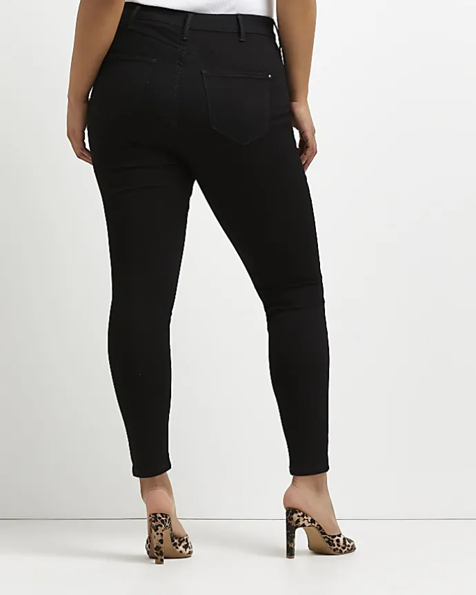 Plus black high waisted skinny jeans