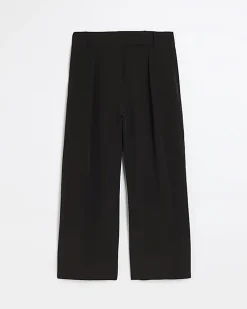 Plus black pleated wide leg trousers