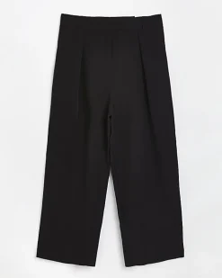 Plus black pleated wide leg trousers