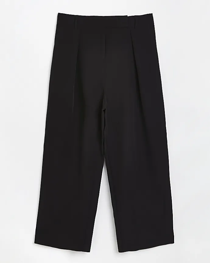 Plus black pleated wide leg trousers