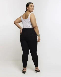 Plus black skinny fit bum sculpt jeans