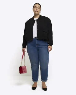 Plus blue high waisted mom jeans