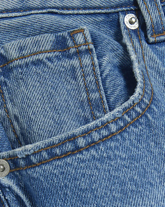 Plus blue high waisted straight leg jeans