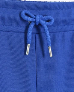 Plus blue side stripe wide leg joggers