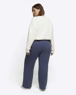 Plus blue wide leg joggers