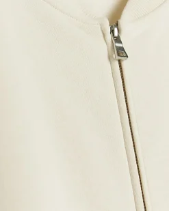Plus cream zip up bomber sweatshirt