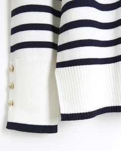 Plus navy stripe knit top
