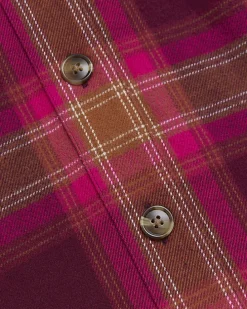 Plus pink check oversized shirt