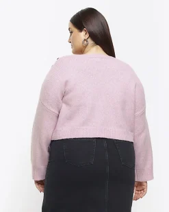 Plus pink crop jumper
