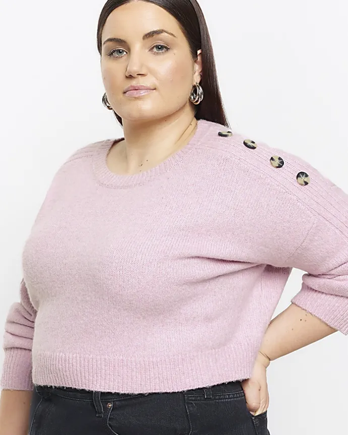 Plus pink crop jumper