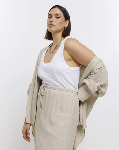 Plus stone skirt with linen