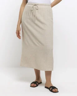 Plus stone skirt with linen