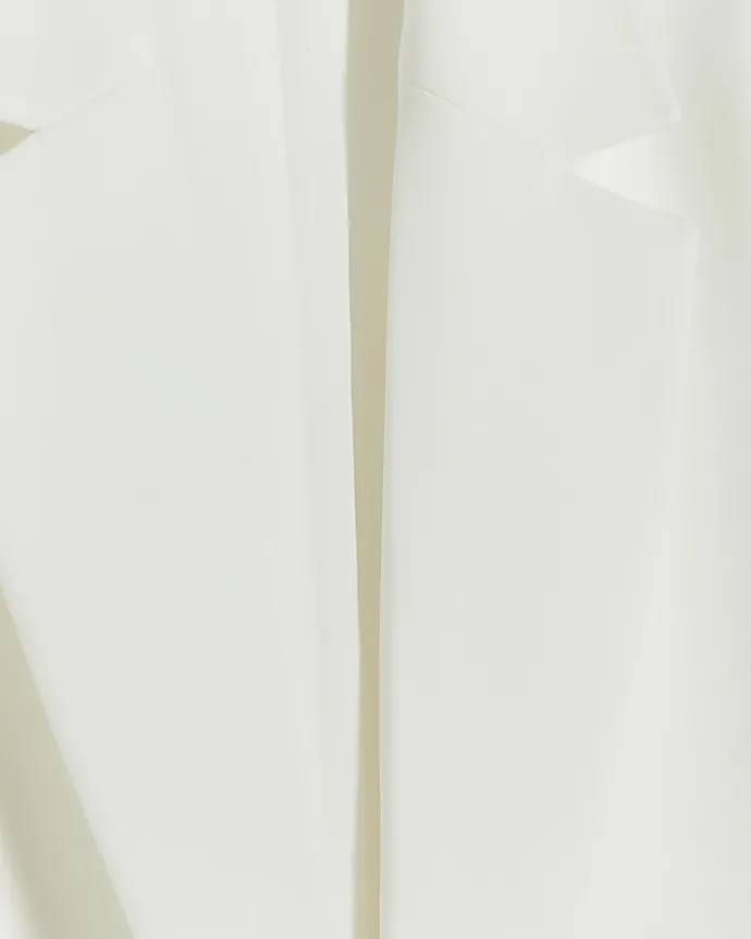 Plus white roll sleeve blazer